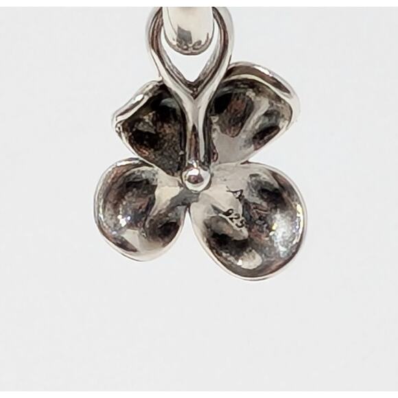 Ann King Sterling Silver Freshwater Pearl Orchid Flower Pendant Earrings Set - Picture 13 of 13